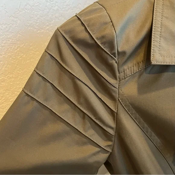 Michael Kors water-resistent Anorak Olive Green Women's Belted Jacket size M - Picture 6 of 10